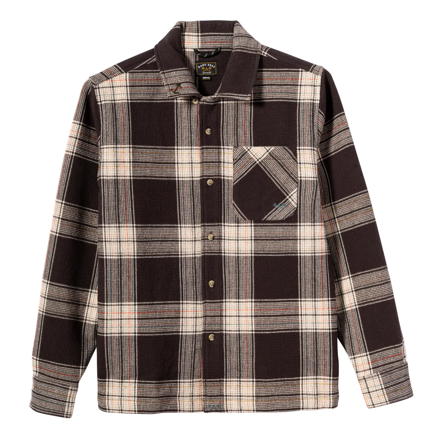 Dark Seas POLARIS HEAVYWEIGHT FLANNEL - BLACK WHITE sold by Sun Diego Boardshops