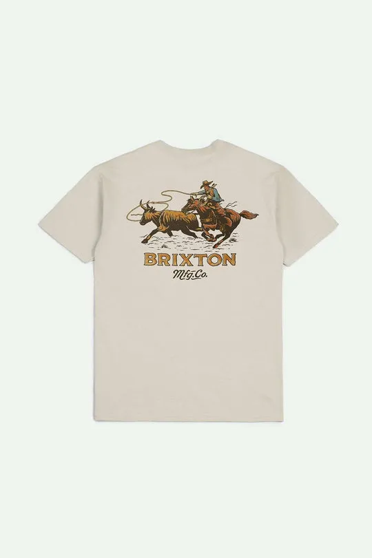Brixton Wrangling S/S Standard T-Shirt - CREAM sold by Sun Diego Boardshops