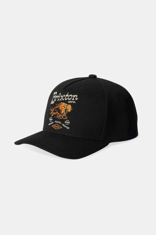 Brixton Charging Buffalo Netplus Snapback - BLACK made by Brixton