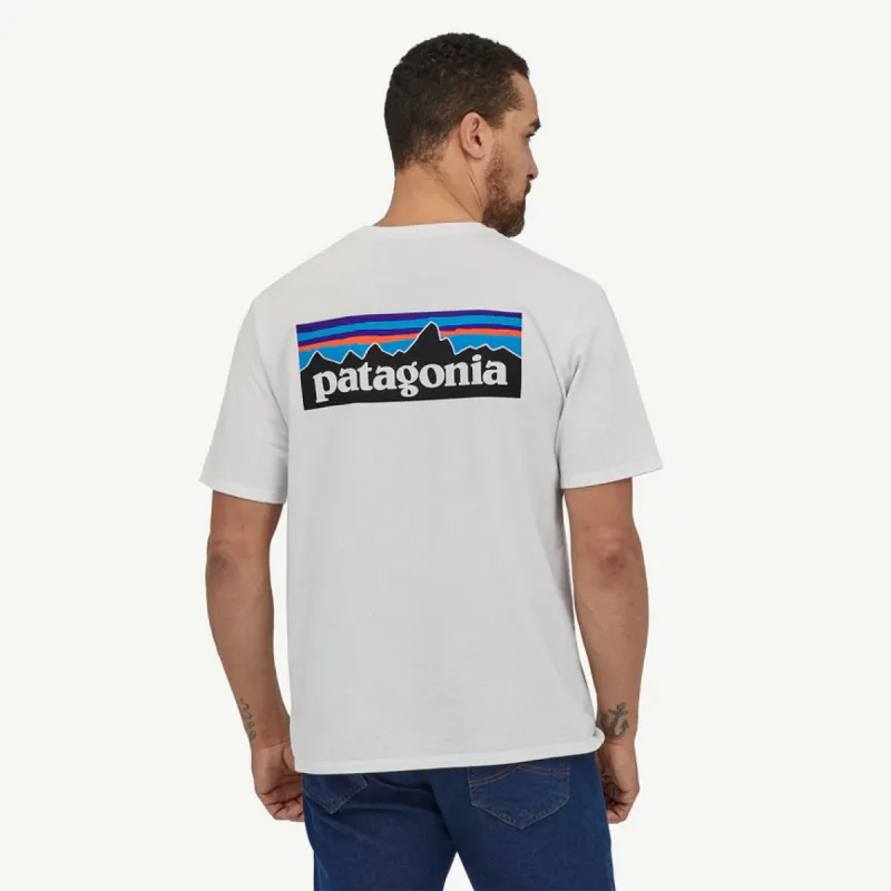 Patagonia Men's P-6 Logo Responsibili-Tee - WHITE sold by Sun Diego Boardshops
