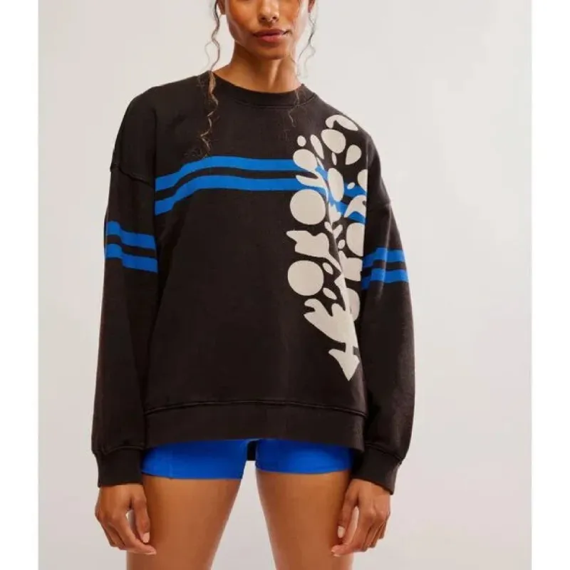 Free People All Star Buti Logo Pullover - BLACK/WHITE COMBO sold by Sun Diego Boardshops