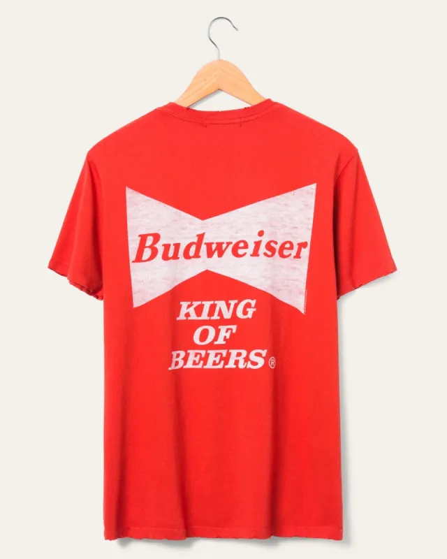 Junk Food Budweiser King of Beers Vintage Tee - WASHED RED sold by Sun Diego Boardshops