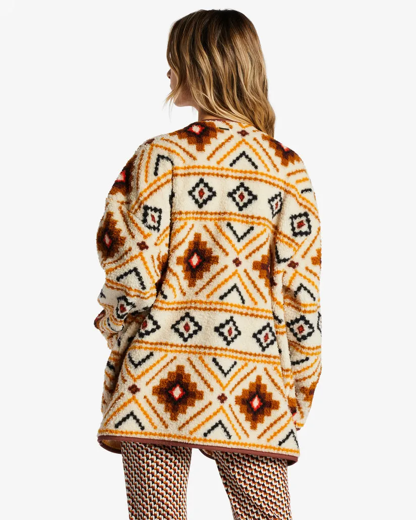 Billabong Fireside Cozy Buttoned Fleece Jacket - WHITE MULTI sold by Sun Diego Boardshops product image thumbnail 3