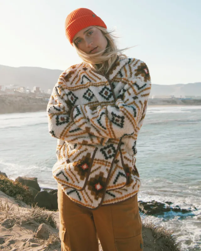 Billabong Fireside Cozy Buttoned Fleece Jacket - WHITE MULTI sold by Sun Diego Boardshops