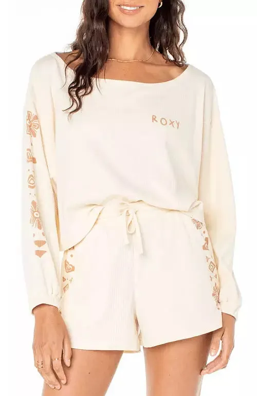 Roxy Sandy Road Long Sleeve Cropped T-Shirt - PARCHMENT sold by Sun Diego Boardshops