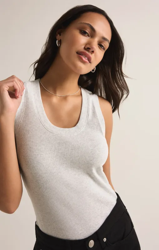 Z-Supply Sirena Rib Tank - LIGHT HEATHER GREY sold by Sun Diego Boardshops