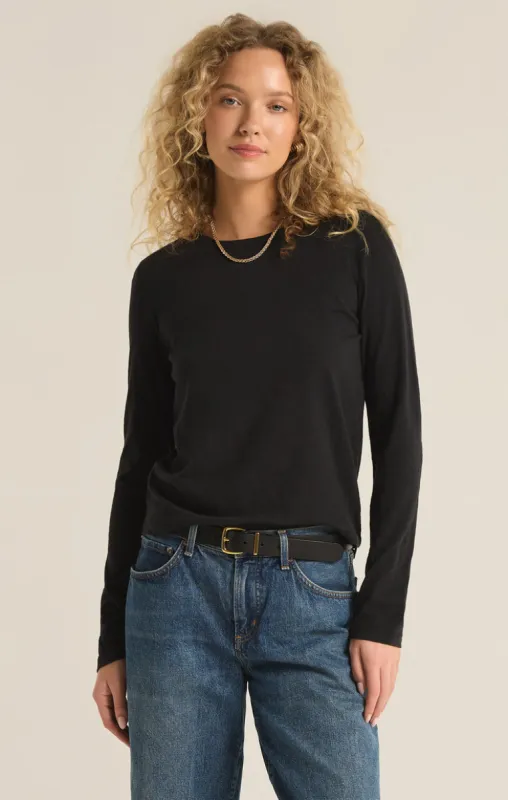 Z-Supply Modern Slub Long Sleeve Tee - BLACK sold by Sun Diego Boardshops