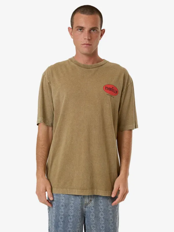 THRILLS HARD AS THEY COME OVERSIZE FIT TEE - BREEN sold by Sun Diego Boardshops