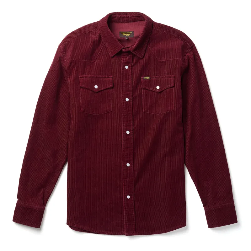 SEAGER Reagan Pearl Snap Cord - VINO sold by Sun Diego Boardshops