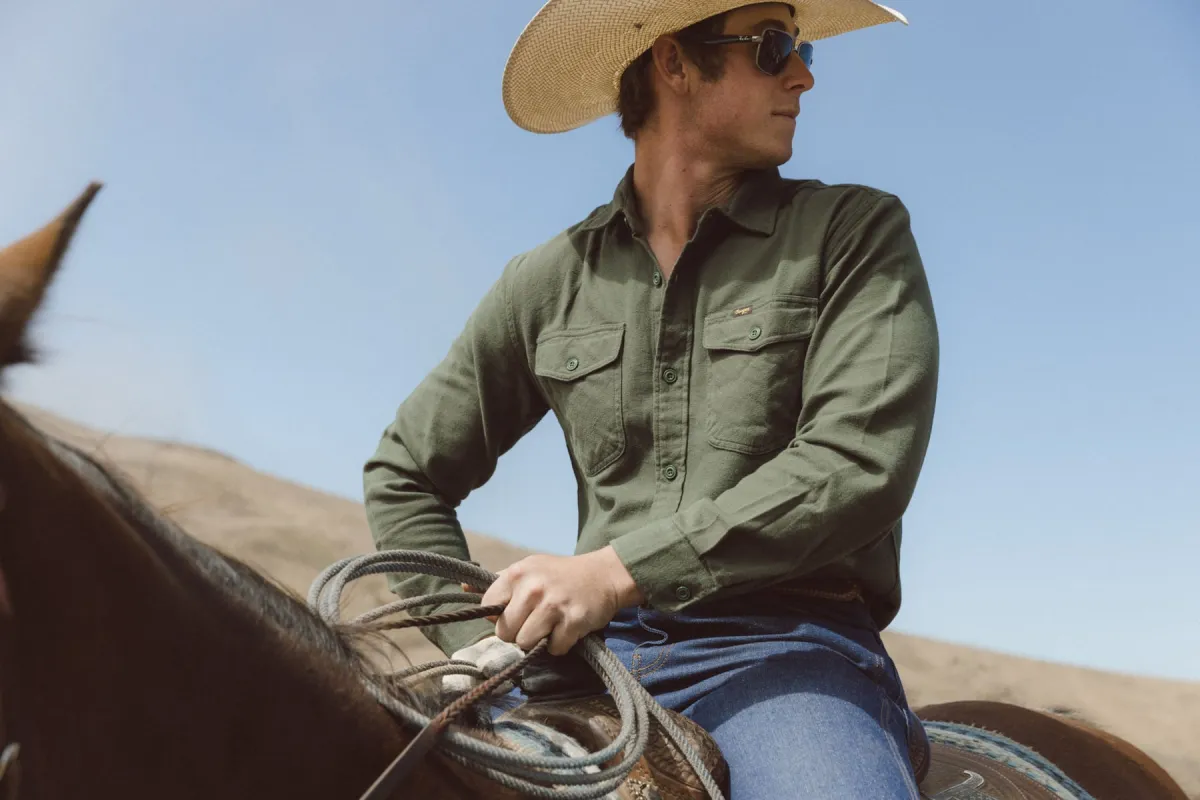 SEAGER Calico Flannel - DARK MOSS sold by Sun Diego Boardshops