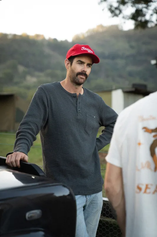 SEAGER Sawpit Henley LS Thermal - VINTAGE BLACK sold by Sun Diego Boardshops