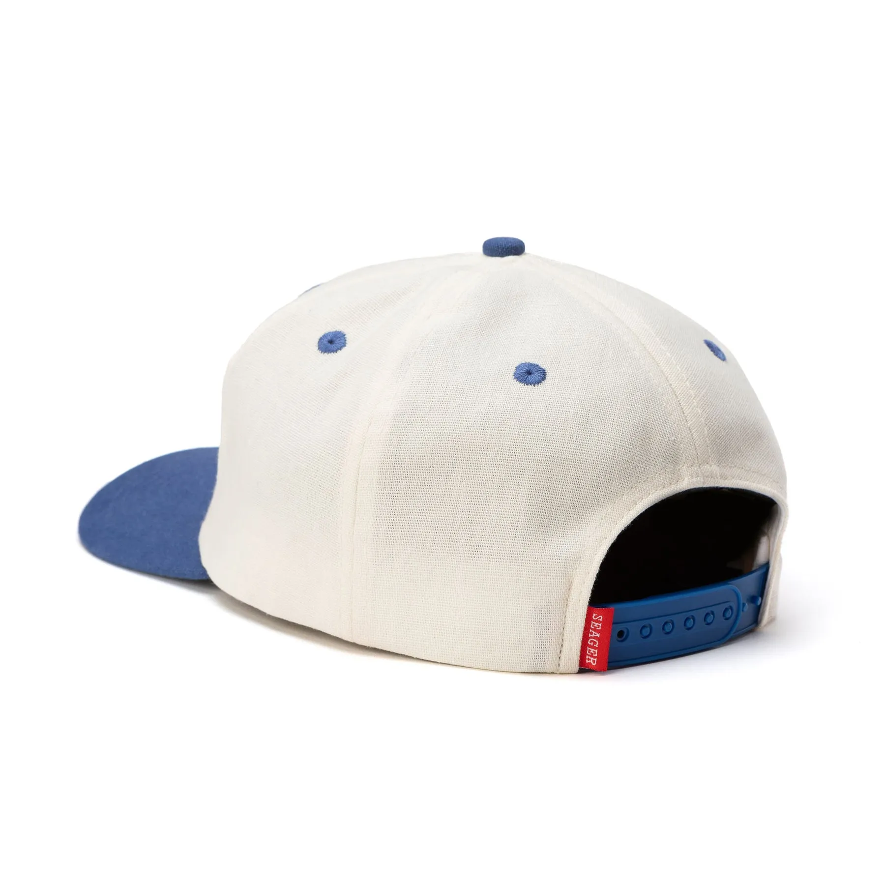 SEAGER Uncle Bill Hemp Snapback - CREAM/NAVY BLUE sold by Sun Diego Boardshops product image thumbnail 2