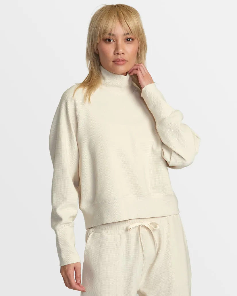 RVCA SOFIE WAFFLE MOCK NECK - LATTE sold by Sun Diego Boardshops product image thumbnail 2