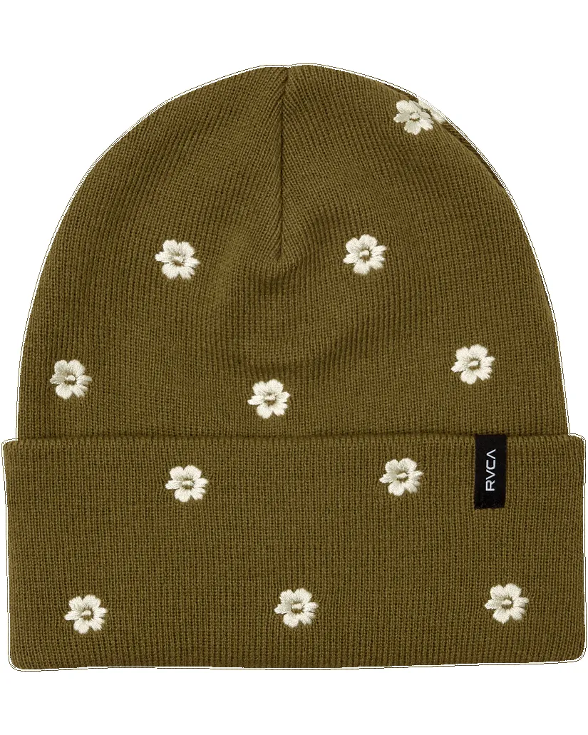 RVCA EMBROIDERED ESSENTIAL BEANIE - ERMINE sold by Sun Diego Boardshops
