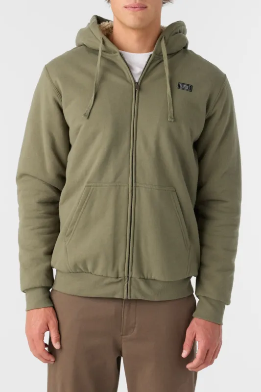 O'Neill FIFTY TWO HIGH PILE LINED ZIP FLEECE JACKET - DEEP LICHEN GREEN sold by Sun Diego Boardshops