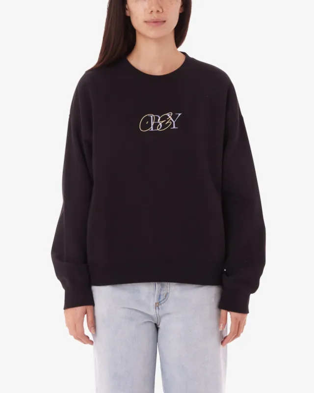 Obey TYPE MIX CREWNECK - DIGITAL BLACK sold by Sun Diego Boardshops