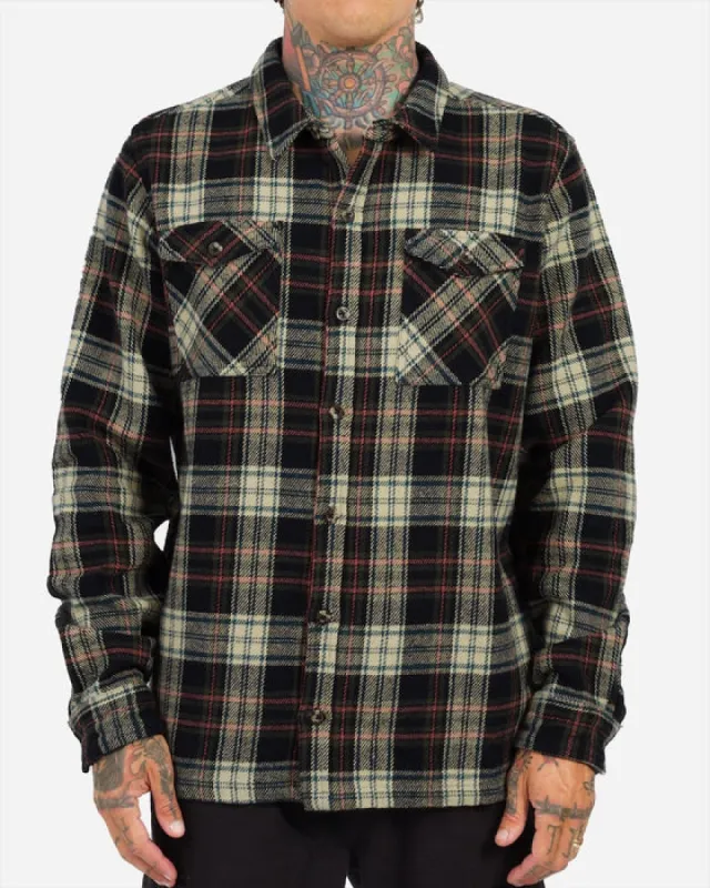 Lost ENTERPRISES Evasive Flannel L/S Shirt - BLACK sold by Sun Diego Boardshops