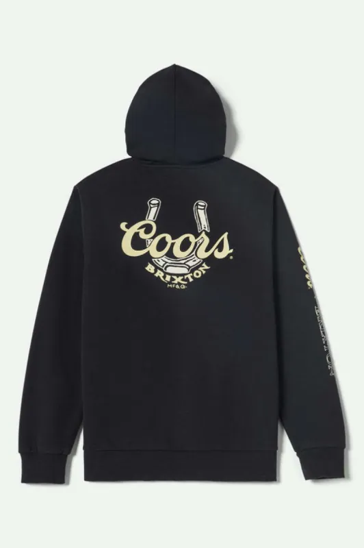 Brixton Coors Luck Hoodie - BLACK sold by Sun Diego Boardshops