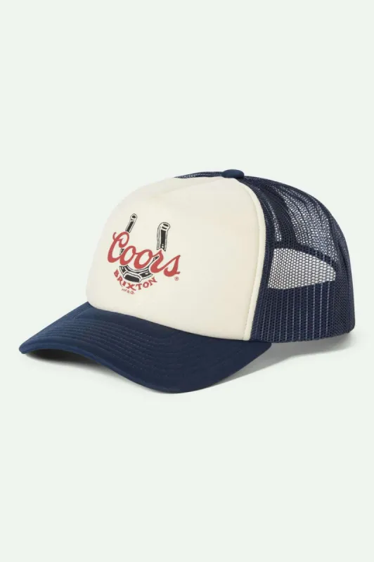 Brixton Coors Luck Trucker Hat - WASHED NAVY/WHITE sold by Sun Diego Boardshops