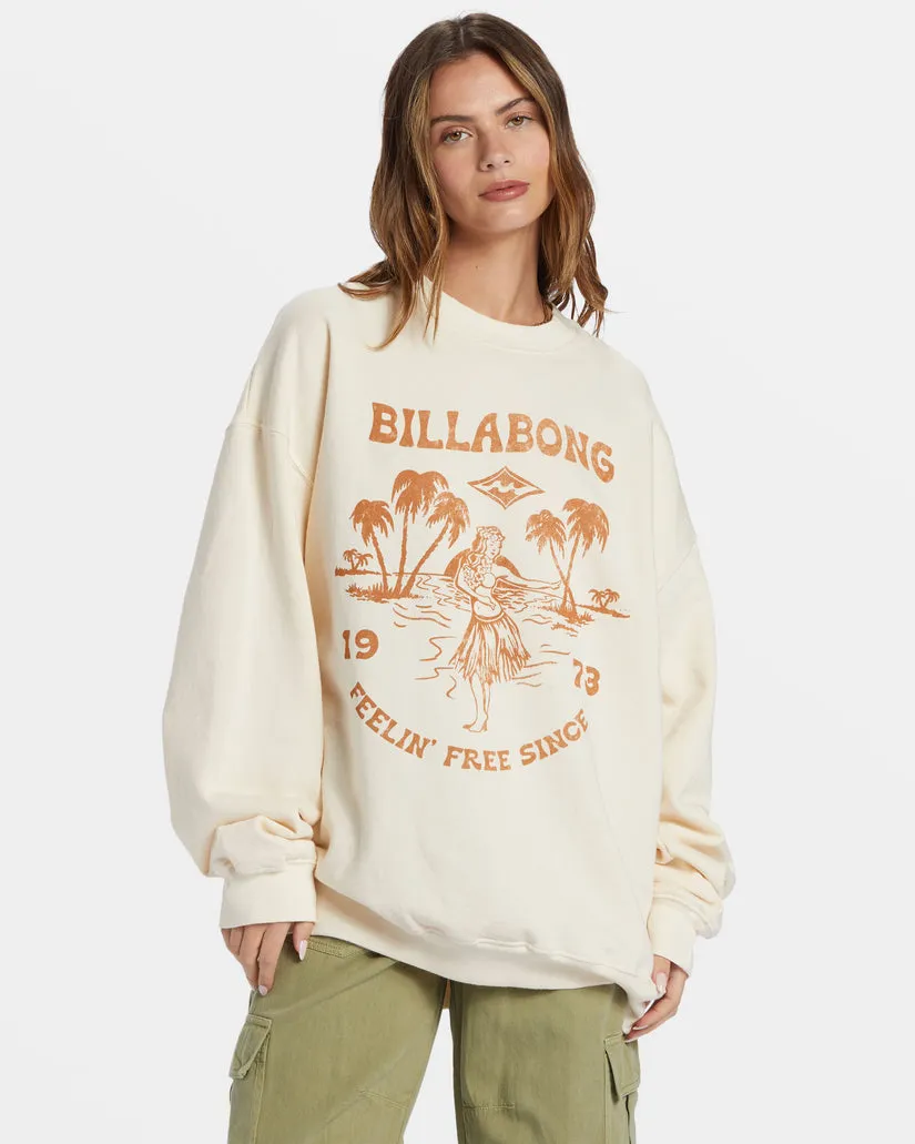 Billabong Ride In Oversized Crewneck Sweatshirt - WHITE CAP 3 sold by Sun Diego Boardshops