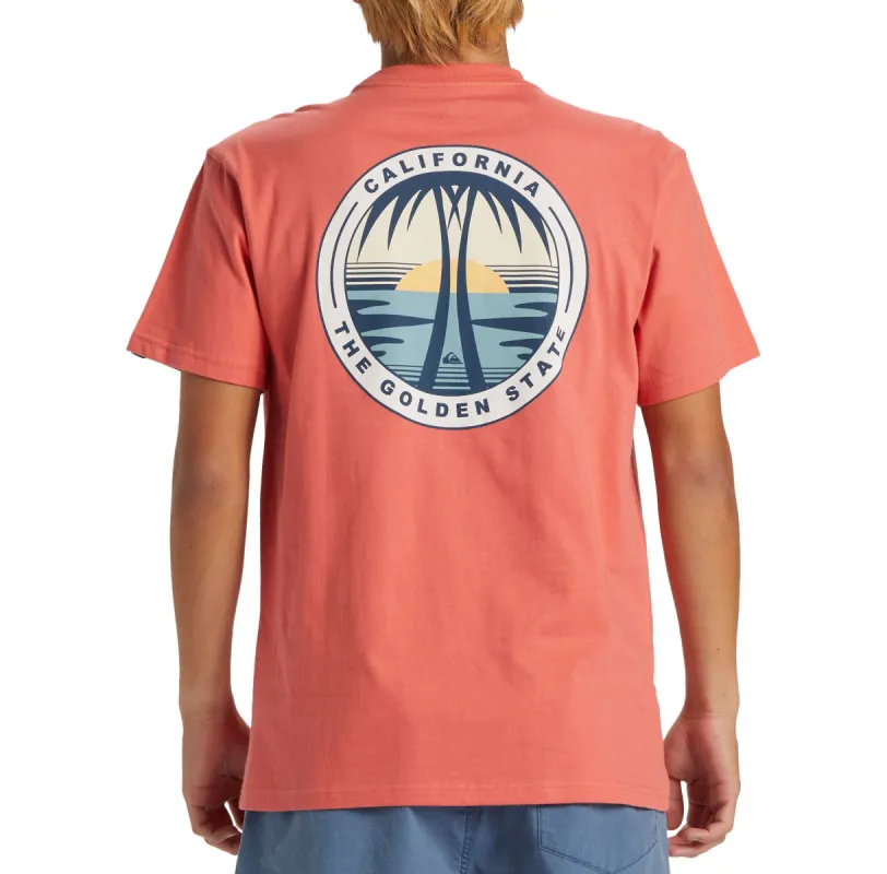 Quiksilver Ca Dos Palms Short Sleeve T-Shirt - SPICED CORAL sold by Sun Diego Boardshops