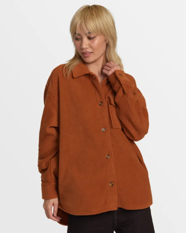 RVCA POLAR BIRDIE SHACKET OVERSHIRT - MOCHA BISQUE sold by Sun Diego Boardshops