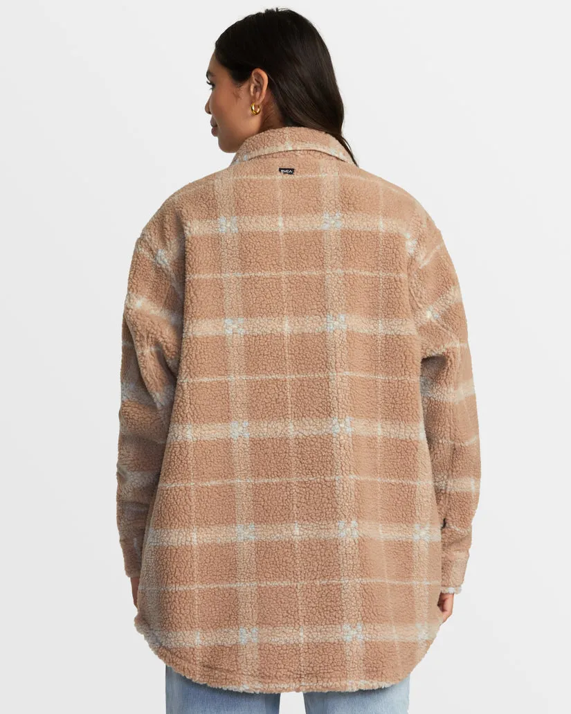 RVCA BIRDIE SHACKET FLANNEL JACKET - WARM TAUPE sold by Sun Diego Boardshops product image thumbnail 3