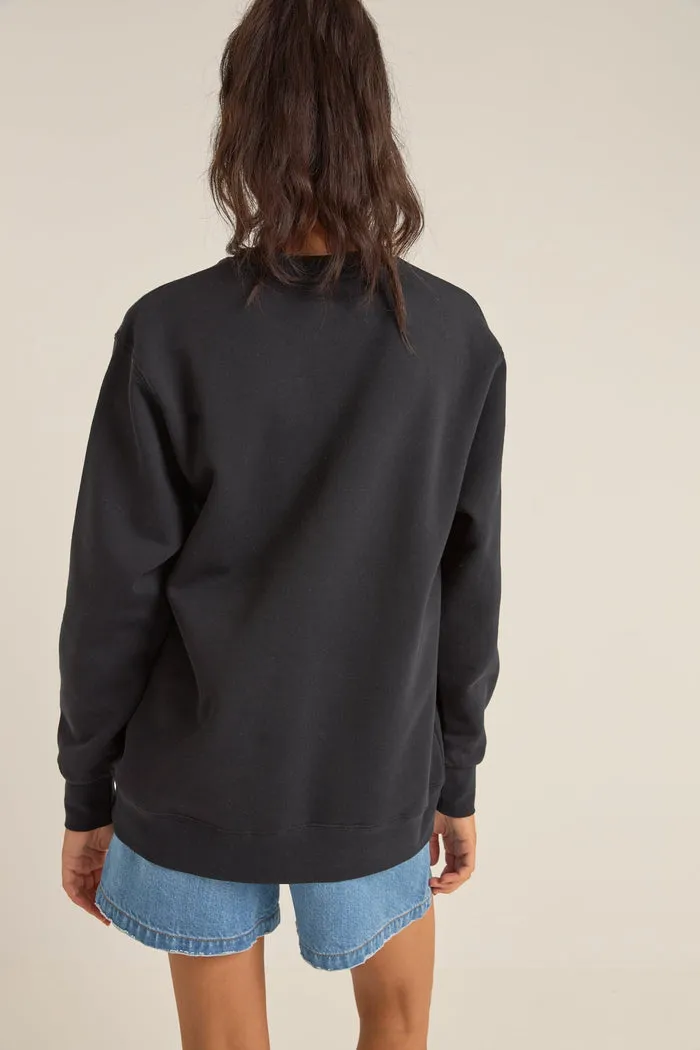 Rhythm Flagship Boyfriend Fleece Crew - BLACK sold by Sun Diego Boardshops product image thumbnail 2