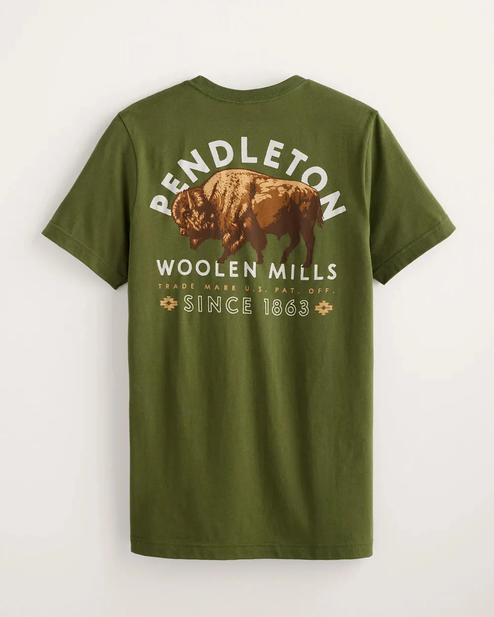 Pendleton MEN'S PENDLETON BISON GRAPHIC TEE - MILITARY GREEN/MULTI sold by Sun Diego Boardshops