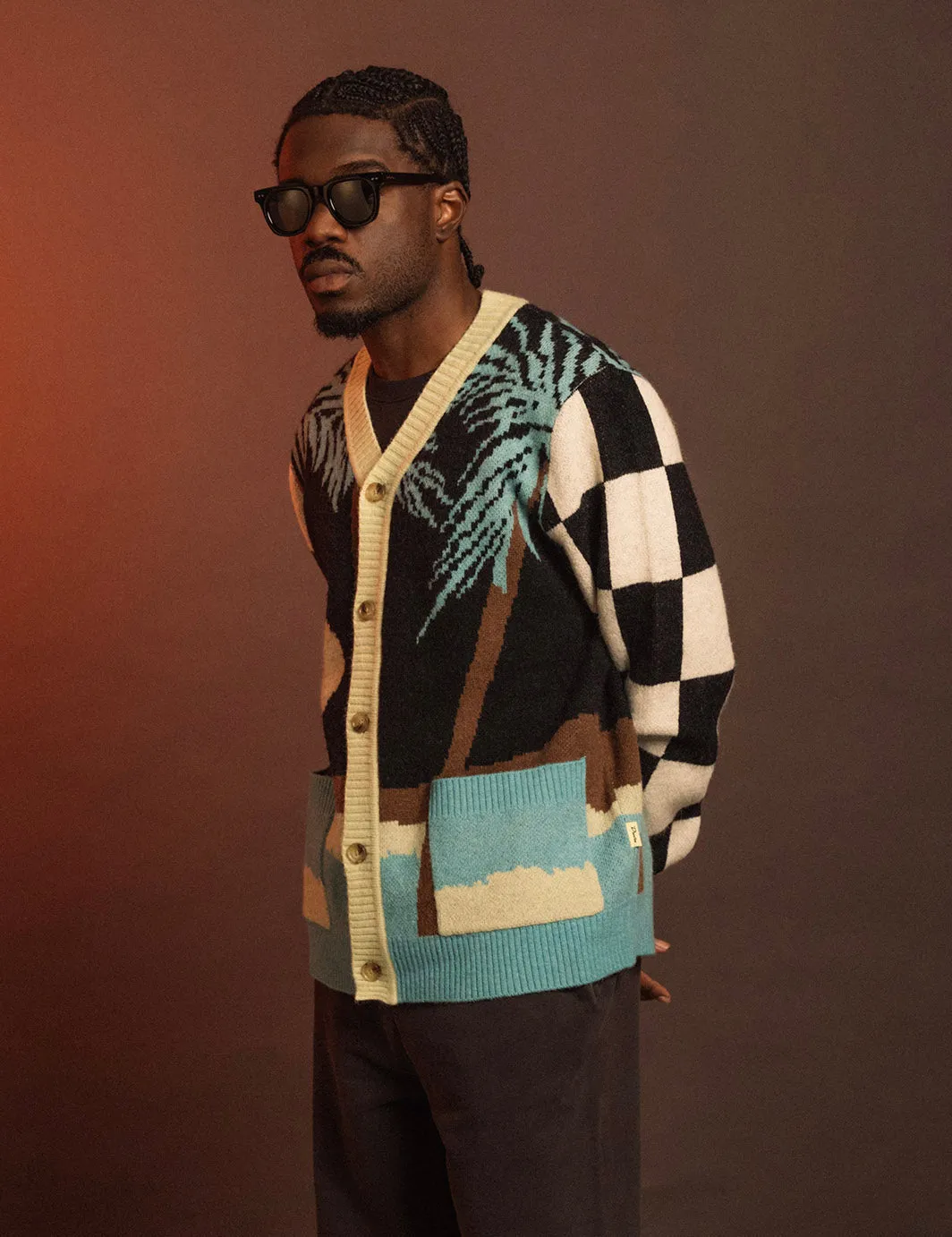 Duvin Tropical Cardigan - BLACK sold by Sun Diego Boardshops