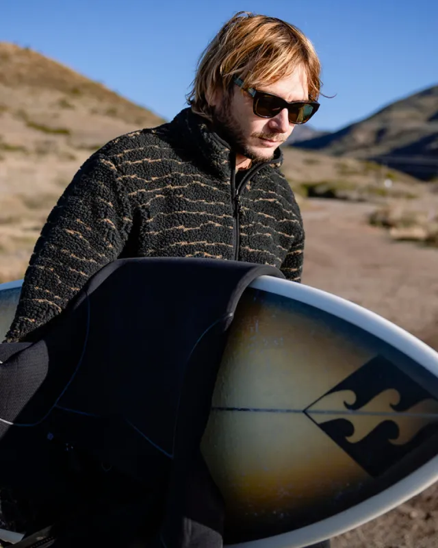 Billabong Boundary Switchback Full Zip Sherpa Fleece - BLACK MULTI sold by Sun Diego Boardshops