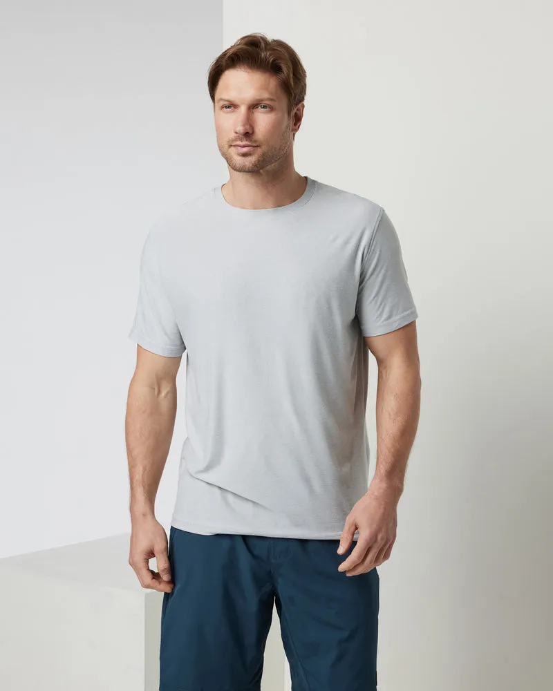 VUORI Strato Tech Tee - PLATINUM HEATHER sold by Sun Diego Boardshops
