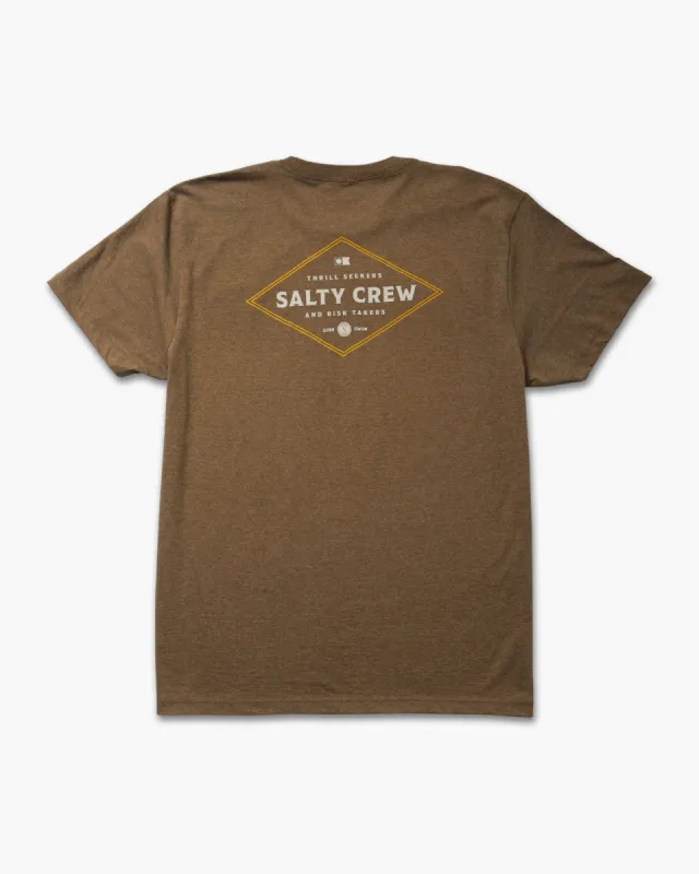 Salty Crew Double Diamond Tee - MOCHA HEATHER sold by Sun Diego Boardshops
