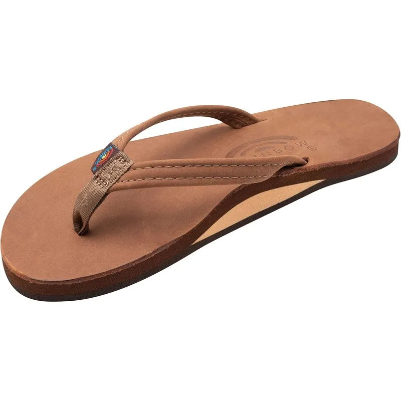 RAINBOW SANDALS Women's Premier Leather Single Layer With Narrow Strap - REDWOOD sold by Sun Diego Boardshops
