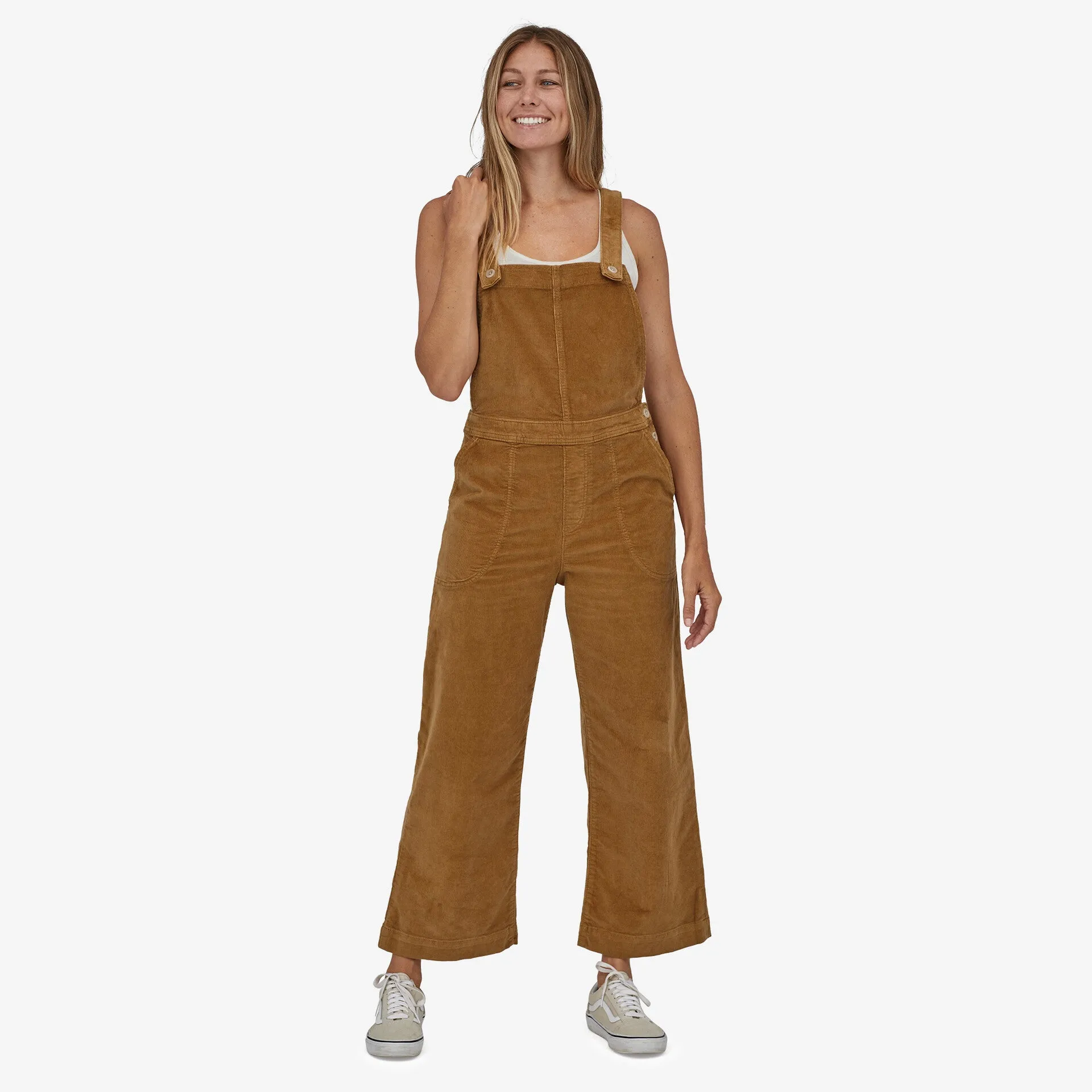 Patagonia Women's Stand Up Cropped Corduroy Overalls - NEST BROWN sold by Sun Diego Boardshops