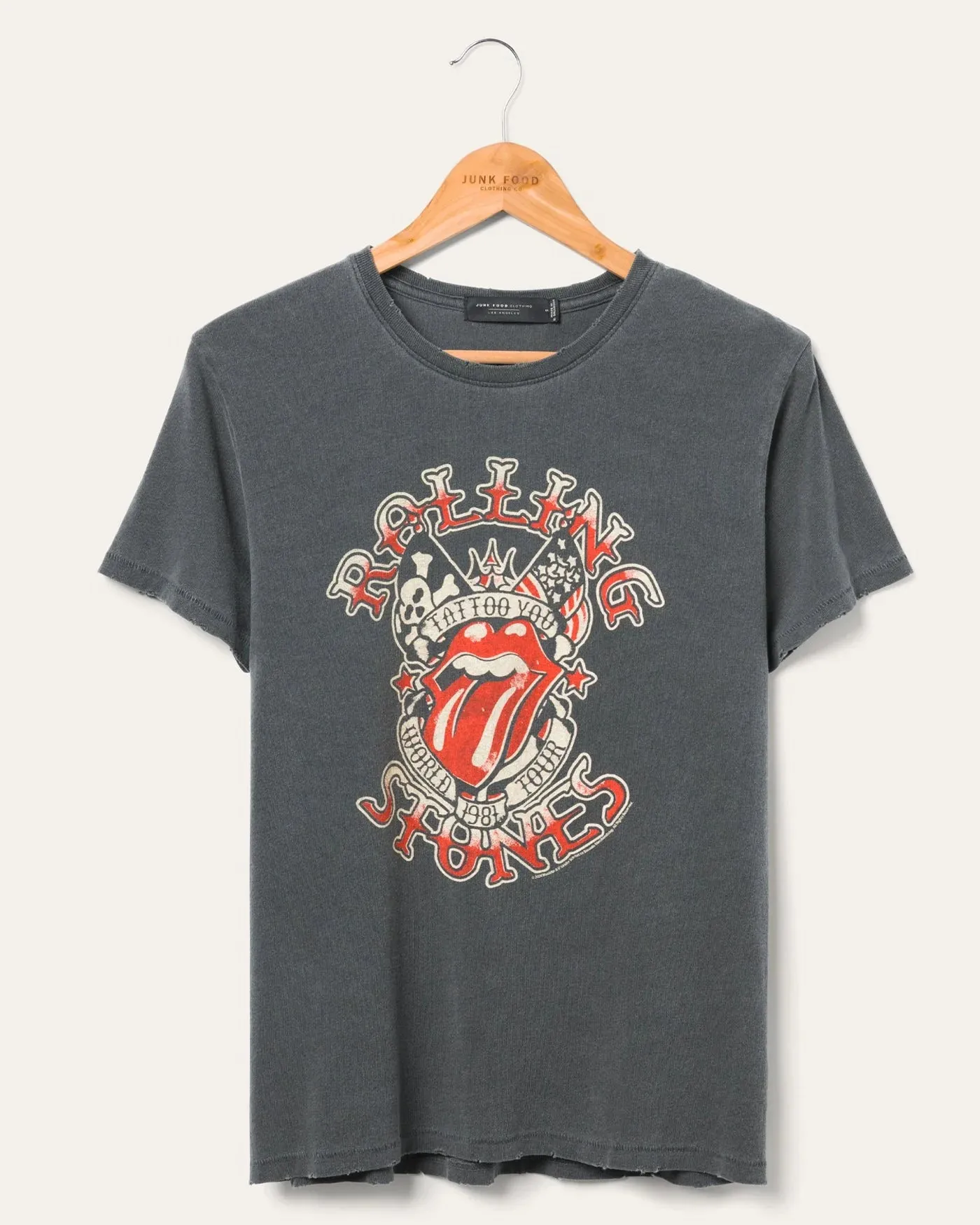 Junk Food The Rolling Stones Tattoo You Tee - VINTAGE BLACK sold by Sun Diego Boardshops