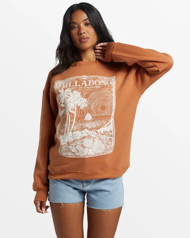 Billabong Paradise Is Here Crew Neck Sweatshirt - TOFFEE sold by Sun Diego Boardshops