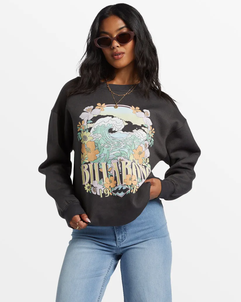 Billabong Waves Are Calling Crew Neck Sweatshirt - OFF BLACK sold by Sun Diego Boardshops