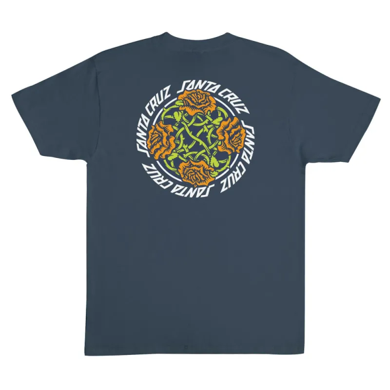 Santa Cruz Dressen Rose Solo Mens T-Shirt - STEEL BLUE made by Santa Cruz Skateboards