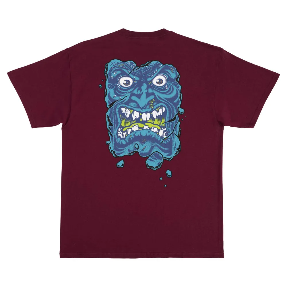 Santa Cruz Roskopp Destruct Face Mens T-Shirt - MAROON sold by Sun Diego Boardshops