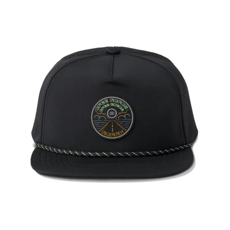 ROARK Hybro Strapback Hat - BLACK/OPEN ROADS made by Roark