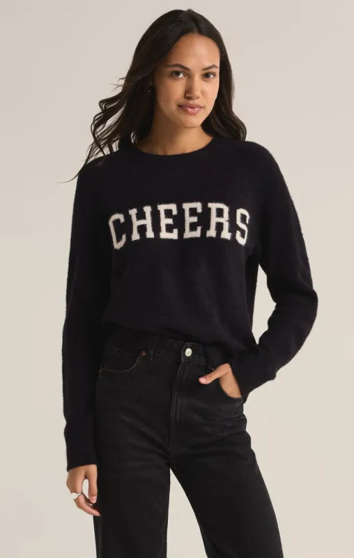 Z-Supply Lizzy Cheers Sweater - BLACK made by Sun Diego Boardshops