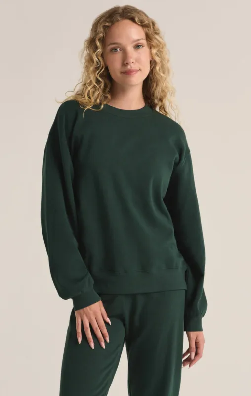 Z-Supply Classic Boyfriend Fleece Sweatshirt - CYPRUS GREEN sold by Sun Diego Boardshops