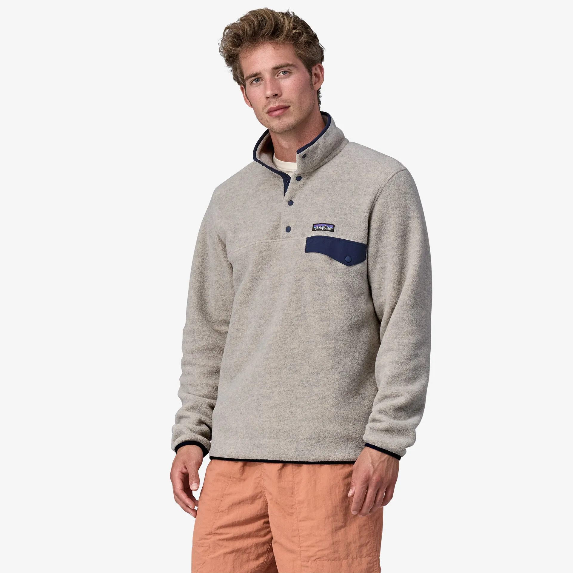 Patagonia Men's Lightweight Synchilla Snap-T Fleece Pullover - OATMEAL HEATHER sold by Sun Diego Boardshops