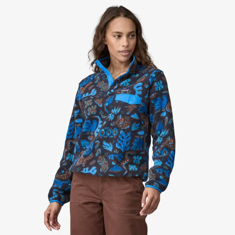Patagonia Women's Lightweight Synchilla Snap-T Fleece Pullover - ACROSS OCEANS PITCH BLUE sold by Sun Diego Boardshops