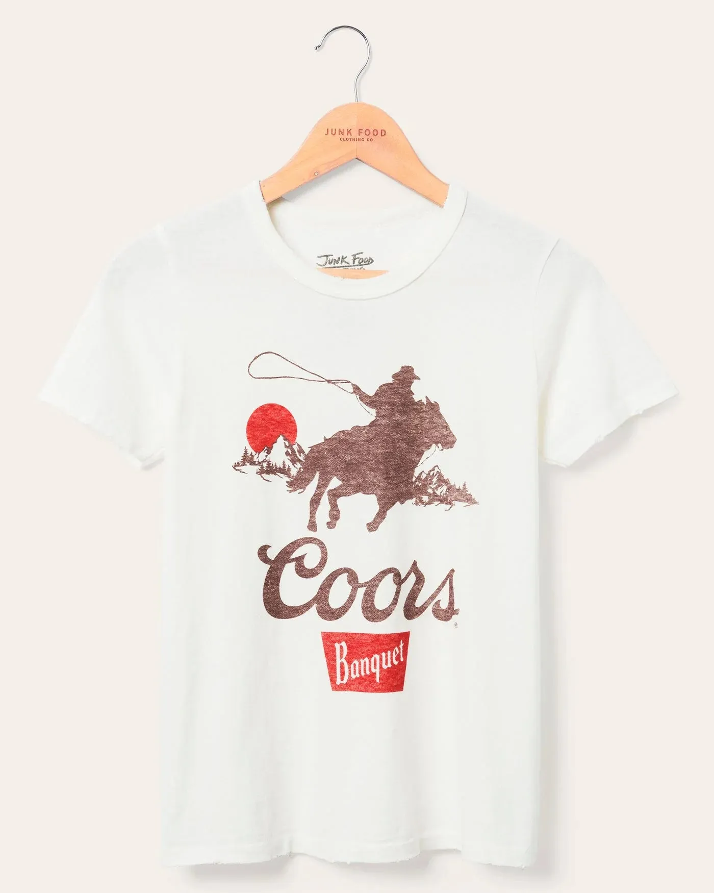 Junk Food Women's Coors Banquet Cowboy Original Tee - VINTAGE WHITE sold by Sun Diego Boardshops