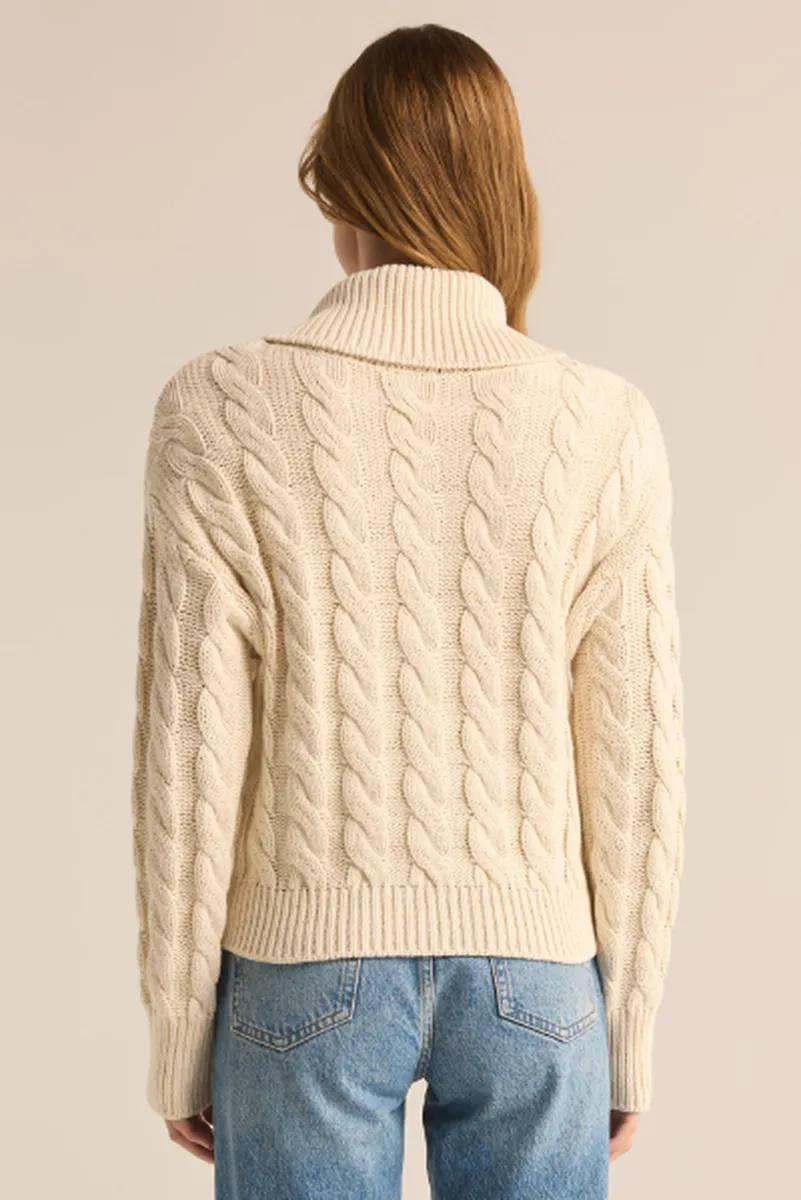 Z-Supply Hemingway Cable Cardigan Zip - SEA SALT sold by Sun Diego Boardshops product image thumbnail 2