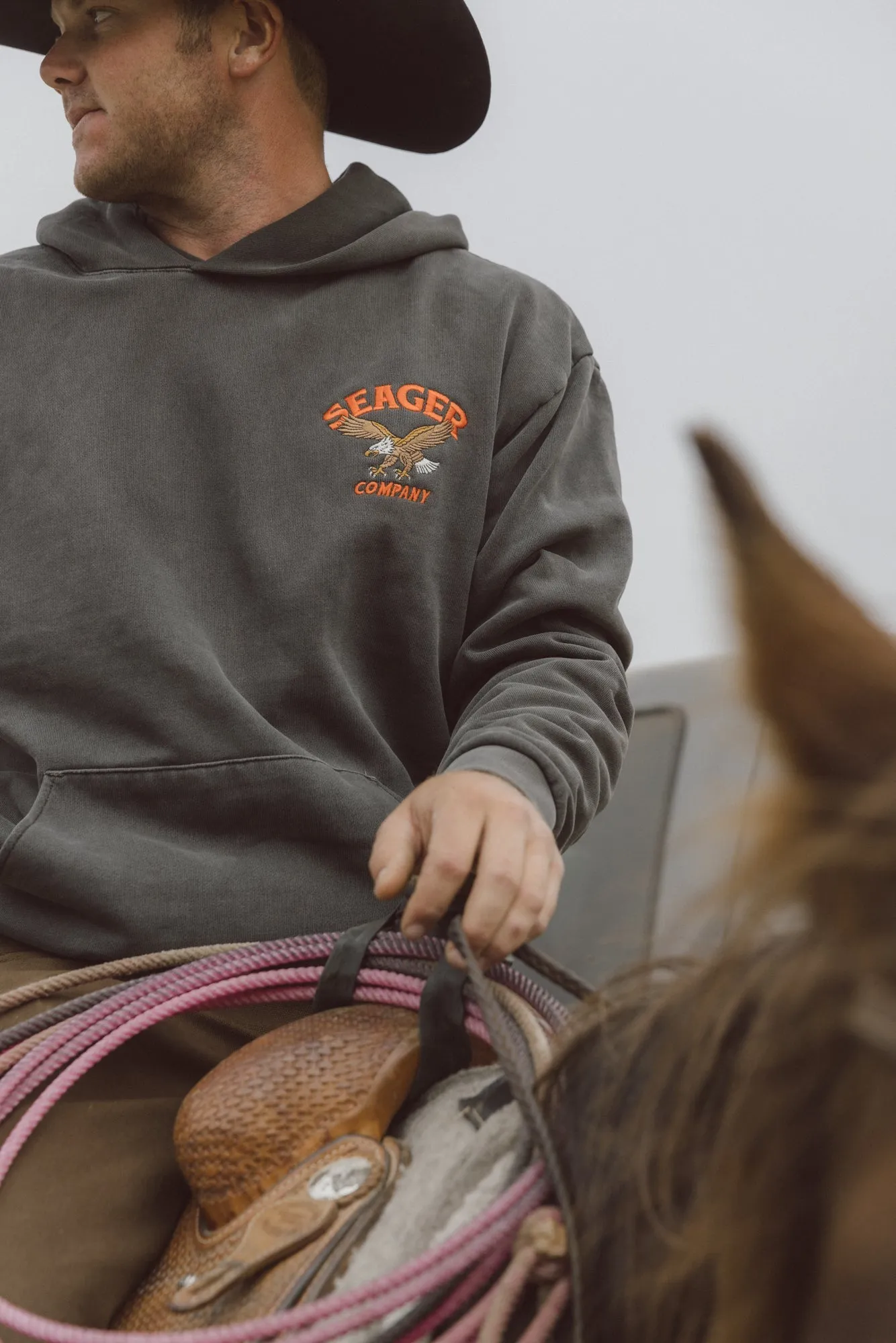 SEAGER Bradley Heavy-Weight Hoodie - PIGMENT BLACK sold by Sun Diego Boardshops