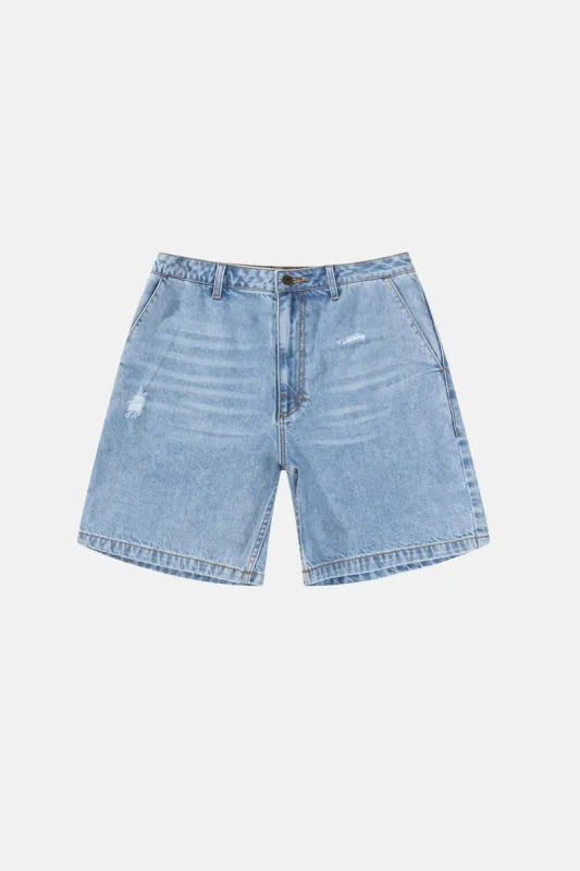 Rhythm Subtle Distress Denim Shorts - BLUE sold by Sun Diego Boardshops