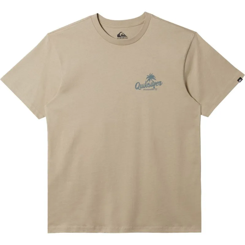 Quiksilver Mens Palm Script T-Shirt - PLAZA TAUPE sold by Sun Diego Boardshops